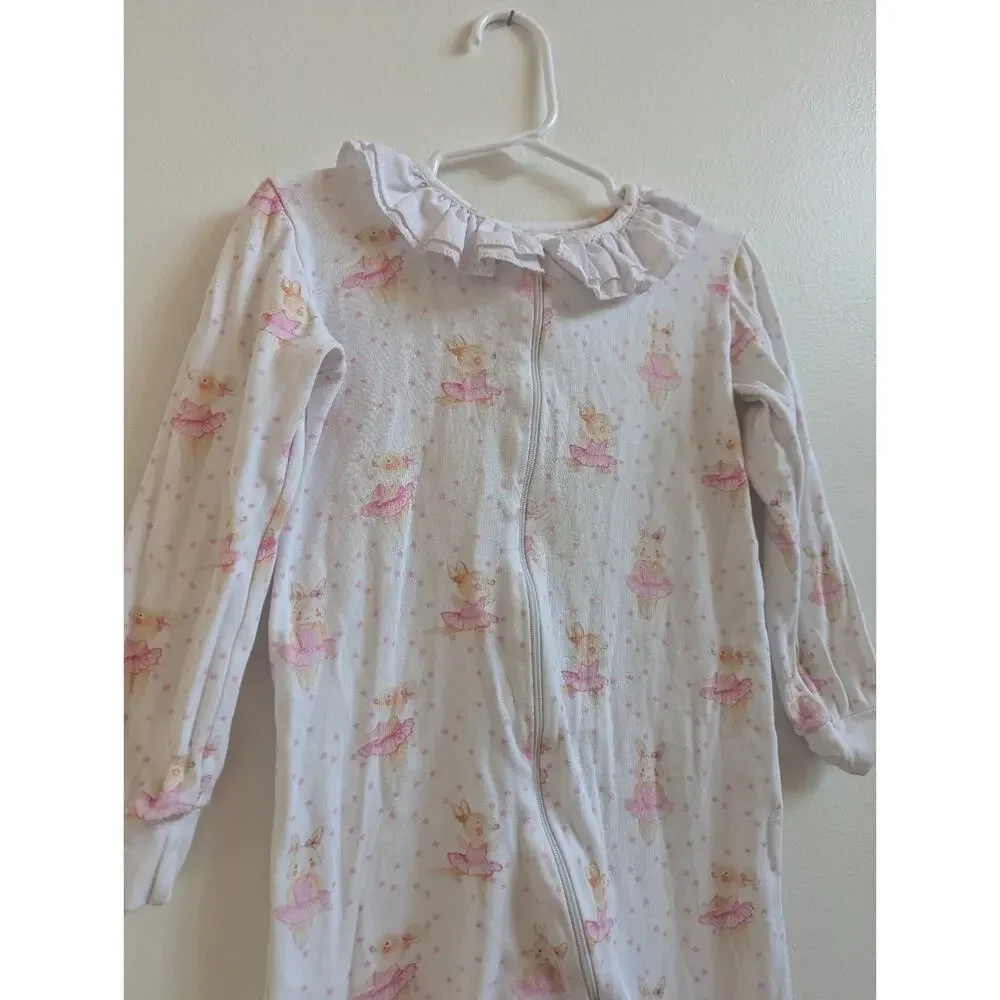 Sal & Pimenta Pajamas 4T Girls Ballerina Bunny Ruffle Boutique